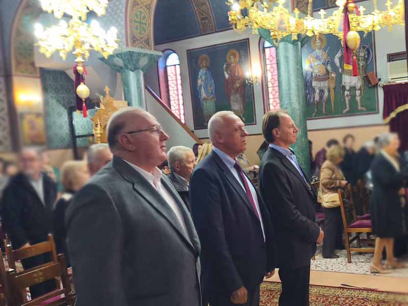 ο Δήμαρχος Μονεμβασίας κ. Τριχείλης ο αντιδήμαρχος κ.Μαυρομηχάλης ο πρόεδρος του χωριού κ Μπουντούνης